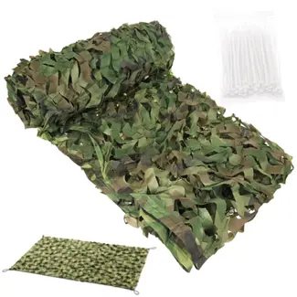 Gardlov Camouflage net 2 x 3 m voor hek, tuin of camping met 100 kabelbinders