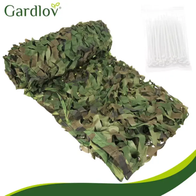 Gardlov Camouflage net 2 x 3 m voor hek, tuin of camping met 100 kabelbinders