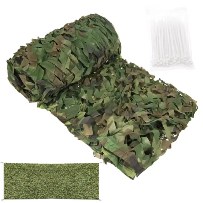 Gardlov Camouflage net 3 x 6 m voor hek, tuin of camping met 100 kabelbinders