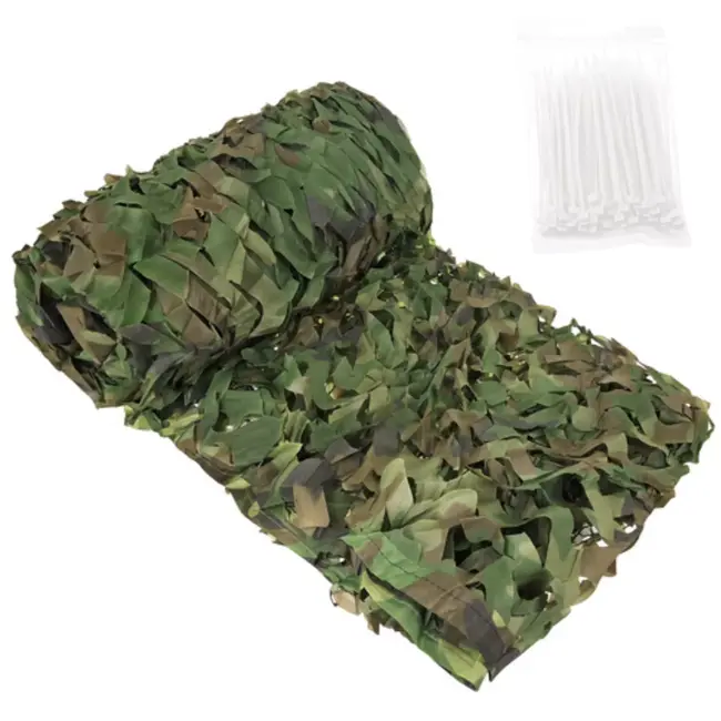 Gardlov Camouflage net 3 x 6 m voor hek, tuin of camping met 100 kabelbinders