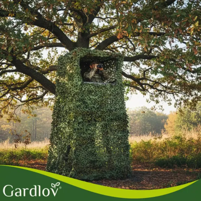 Gardlov Camouflage net 3 x 6 m voor hek, tuin of camping met 100 kabelbinders