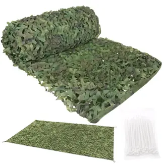 Gardlov Camouflage net 4 x 6 m voor hek, tuin of camping met 100 kabelbinders