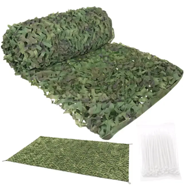 Gardlov Camouflage net 4 x 6 m voor hek, tuin of camping met 100 kabelbinders