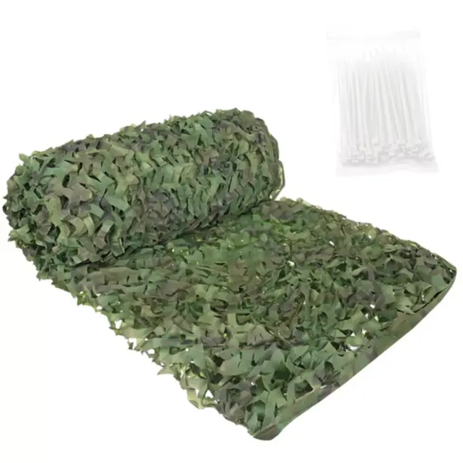 Gardlov Camouflage net 4 x 6 m voor hek, tuin of camping met 100 kabelbinders