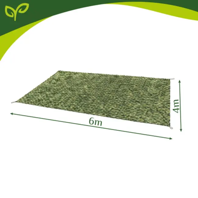 Gardlov Camouflage net 4 x 6 m voor hek, tuin of camping met 100 kabelbinders