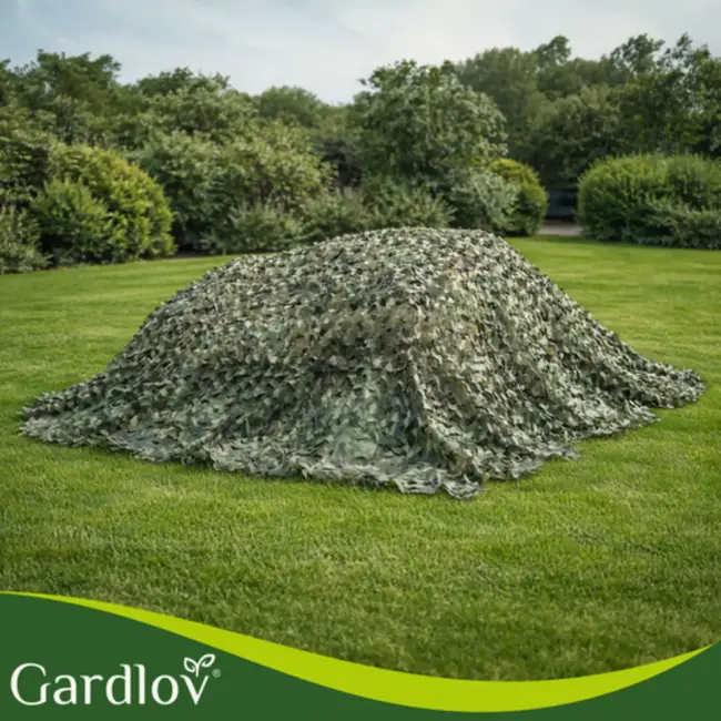 Gardlov Camouflage net 4 x 6 m voor hek, tuin of camping met 100 kabelbinders