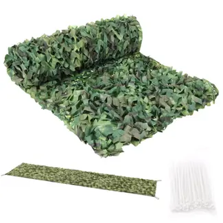 Gardlov Camouflage net 2 x 5 m voor hek, tuin of camping met 100 kabelbinders