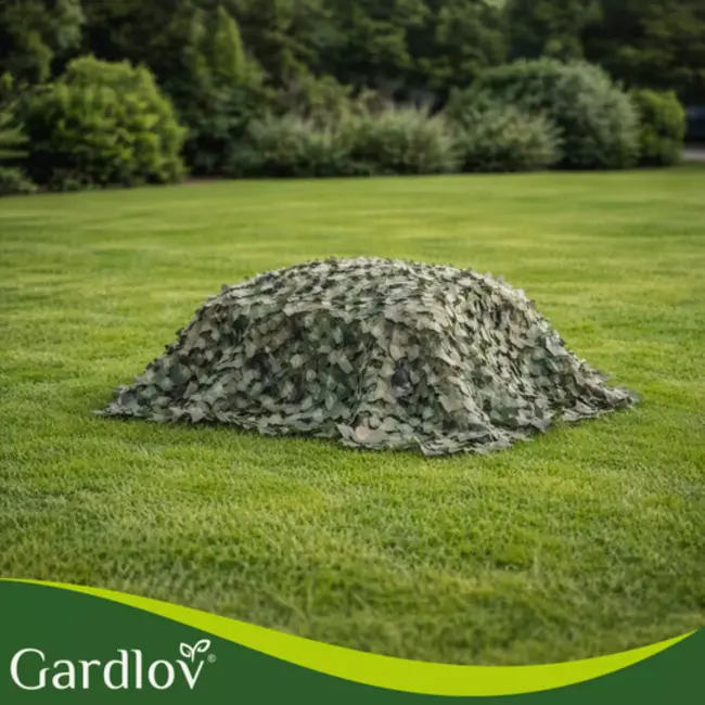 Gardlov Camouflage net 2 x 5 m voor hek, tuin of camping met 100 kabelbinders