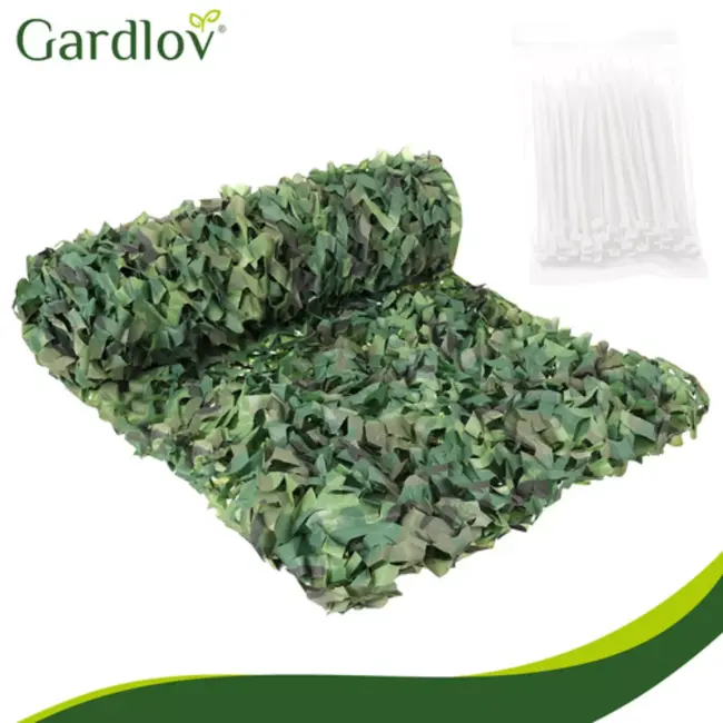 Gardlov Camouflage net 2 x 5 m voor hek, tuin of camping met 100 kabelbinders