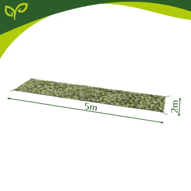 Gardlov Camouflage net 2 x 5 m voor hek, tuin of camping met 100 kabelbinders