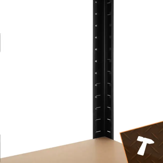 Bigstren Zwart metalen magazijnrek 180 x 100 x 60 cm met 5 planken en draagvermogen tot 1000 kg