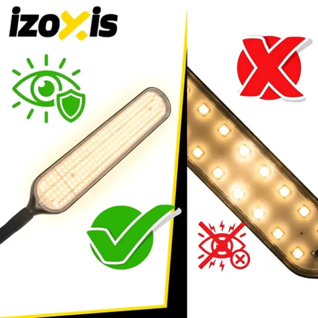 Izoxis Zwarte LED vloerlamp 180 cm met dimmer, afstandsbediening en lichtkleuren 3000 K 4000 K 6000 K
