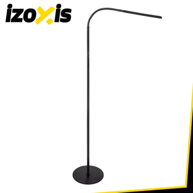 Izoxis Zwarte LED vloerlamp 180 cm met dimmer, afstandsbediening en lichtkleuren 3000 K 4000 K 6000 K