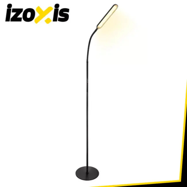 Izoxis Zwarte LED vloerlamp 180 cm met dimmer, afstandsbediening en lichtkleuren 3000 K 4000 K 6000 K