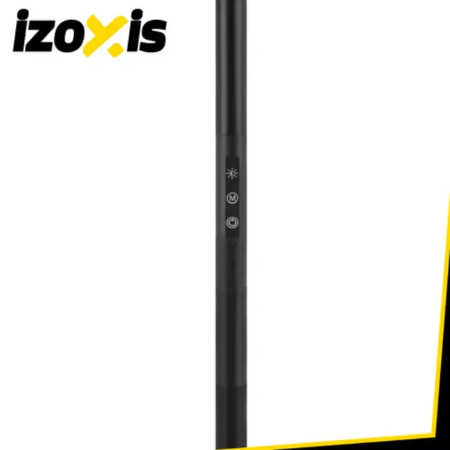 Izoxis Zwarte LED vloerlamp 180 cm met dimmer, afstandsbediening en lichtkleuren 3000 K 4000 K 6000 K