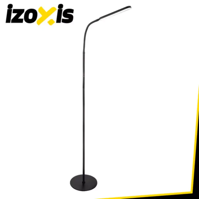 Izoxis Zwarte LED vloerlamp 180 cm met dimmer, afstandsbediening en lichtkleuren 3000 K 4000 K 6000 K