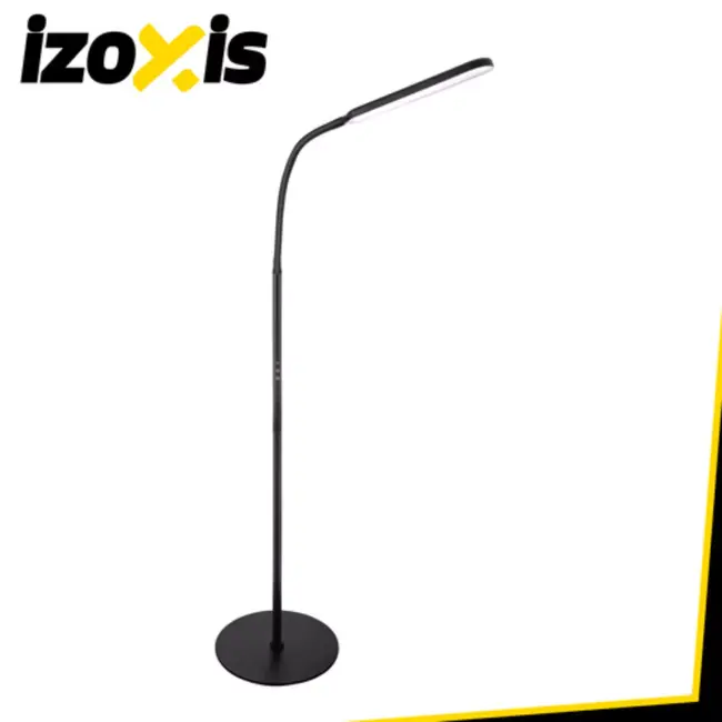Izoxis Zwarte LED vloerlamp 180 cm met dimmer, afstandsbediening en lichtkleuren 3000 K 4000 K 6000 K