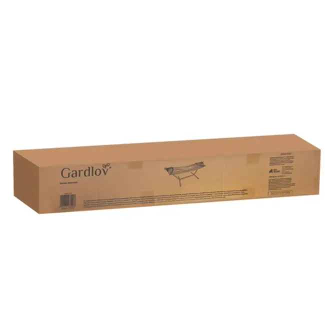 Gardlov Grijze tweepersoons hangmat met frame 200 x 150 cm belastbaar tot 250 kg