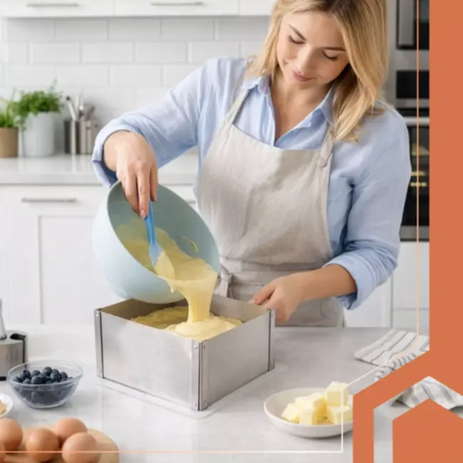 Ruhhy RVS verstelbare rechthoekige bakvorm 20 tot 38 x 24 tot 45 cm en 15 cm hoog voor taarten en dessert