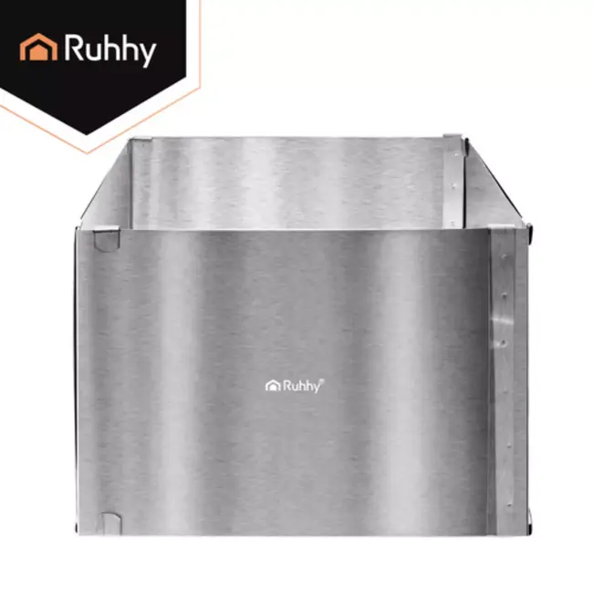 Ruhhy RVS verstelbare rechthoekige bakvorm 20 tot 38 x 24 tot 45 cm en 15 cm hoog voor taarten en dessert