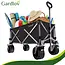 Gardlov Zwarte opvouwbare transportkar 150 liter met terreinwielen en belastbaar tot 200 kg voor tuin strand en camping