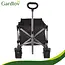 Gardlov Zwarte opvouwbare transportkar 150 liter met terreinwielen en belastbaar tot 200 kg voor tuin strand en camping