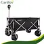 Gardlov Zwarte opvouwbare transportkar 150 liter met terreinwielen en belastbaar tot 200 kg voor tuin strand en camping