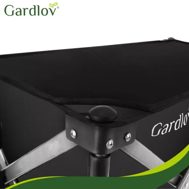 Gardlov Zwarte opvouwbare transportkar 150 liter met terreinwielen en belastbaar tot 200 kg voor tuin strand en camping