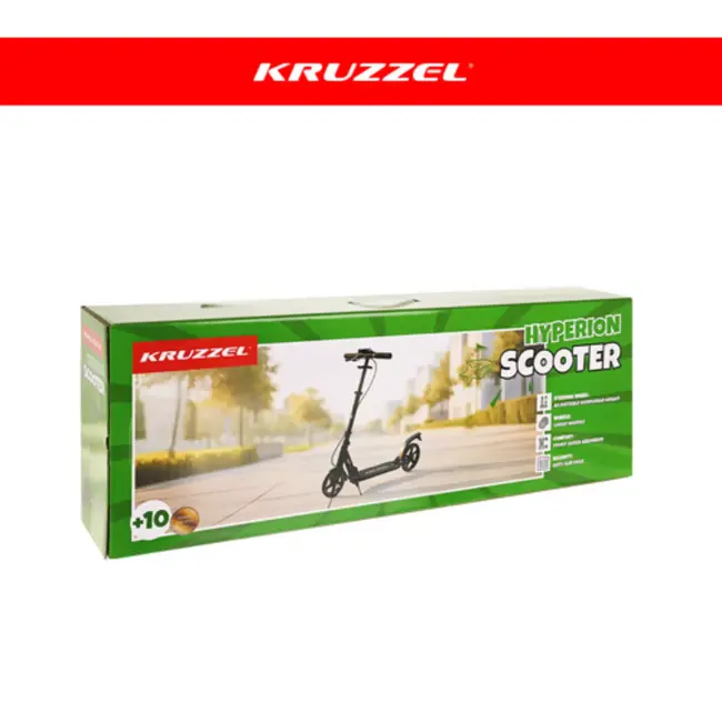 Kruzzel Opvouwbare step zwart wit met 20 cm wielen, verstelbaar stuur 84 tot 103 cm en maximaal 100 kg belastbaar