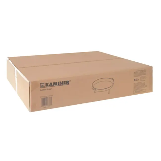 Kaminer Ronde vuurschaal 80 cm zwart met 3 poten en handgrepen voor tuin of terras