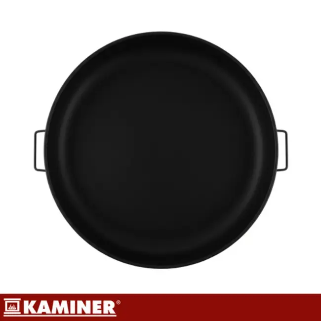 Kaminer Ronde vuurschaal 80 cm zwart met 3 poten en handgrepen voor tuin of terras