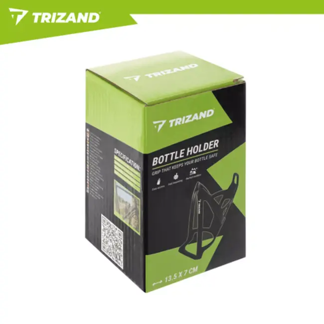 Trizand Zwarte fiets bidonhouder kunststof universeel met 65 mm montage geschikt voor bidons 500 ml tot 1000 ml