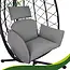 Gardlov Hangstoel cocoon met frame zwart en grijze kussens 194 cm draagkracht 150 kg voor tuin, terras of balkon