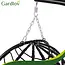 Gardlov Hangstoel cocoon met frame zwart en grijze kussens 194 cm draagkracht 150 kg voor tuin, terras of balkon