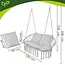 Gardlov Dubbele stork nest hangschommel grijs 148 x 126 cm met kussens draagkracht 300 kg voor tuin terras of balkon