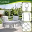 Gardlov Dubbele stork nest hangschommel grijs 148 x 126 cm met kussens draagkracht 300 kg voor tuin terras of balkon