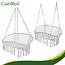 Gardlov Dubbele stork nest hangschommel grijs 148 x 126 cm met kussens draagkracht 300 kg voor tuin terras of balkon