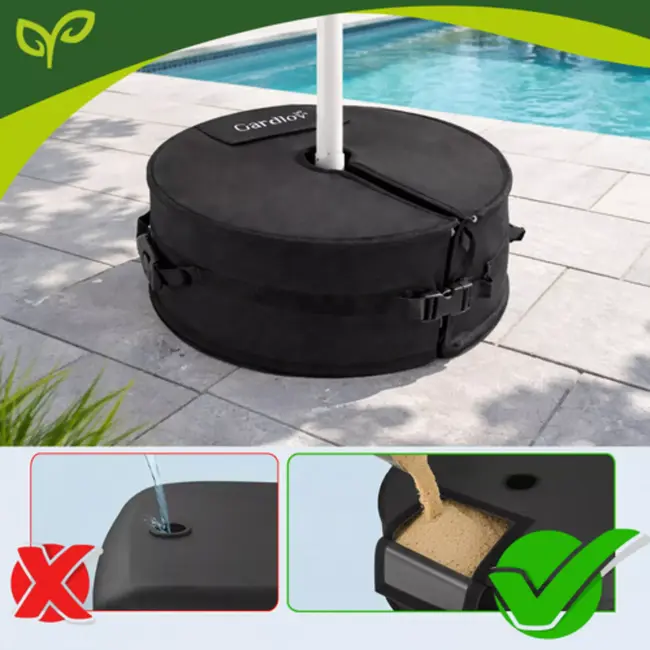 Gardlov Parasolvoet met zandvulling 48 cm tot 40 kg voor stabiele parasol in tuin