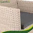 Gardlov Beige rattan tuinmeubelset met bank 2 stoelen en tafel met glasplaat en grijze kussens