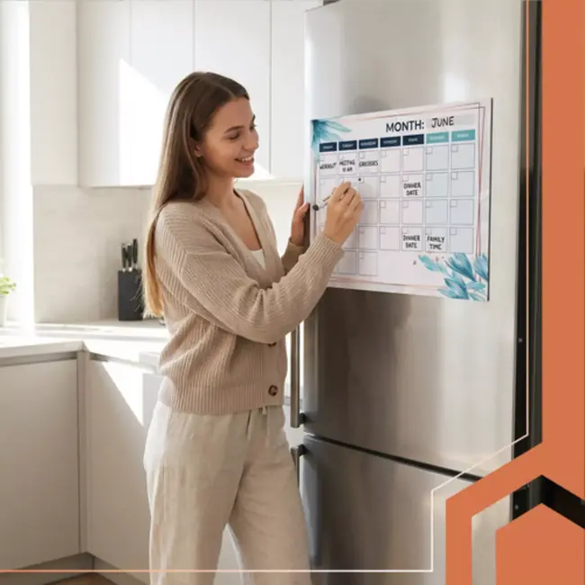 Ruhhy Koelkast planner 30 x 40 cm magnetisch met markers en wisser voor maandplanning en takenoverzicht
