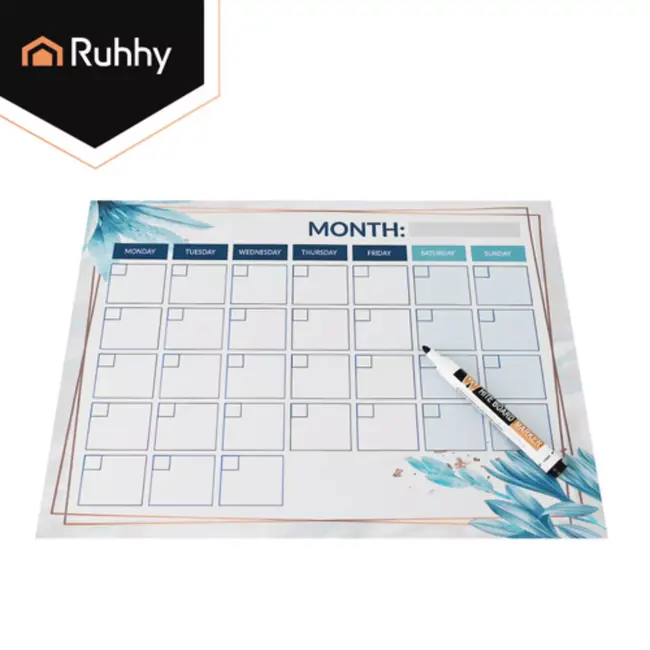 Ruhhy Koelkast planner 30 x 40 cm magnetisch met markers en wisser voor maandplanning en takenoverzicht