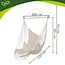 Gardlov Grote Braziliaanse hangstoel beige 220 cm met voetsteun en kussens draagkracht 150 kg voor tuin balkon of terras