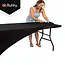 Ruhhy Elastische tafelhoes zwart 180 x 75 x 75 cm voor catering evenementen en beurzen
