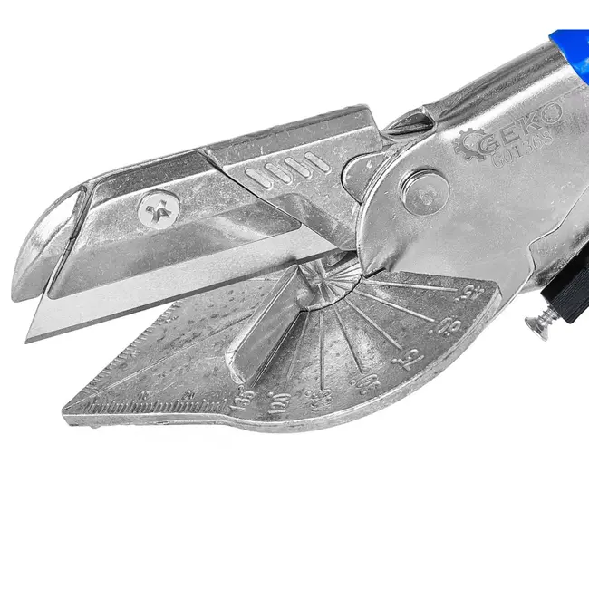 GEKO Verstektang - verstekschaar 220 mm voor pvc, rubber en kunststof met 7 snijhoeken en 2 reservemessen