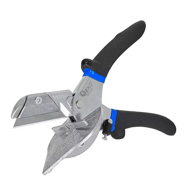 GEKO Hoekkenschaar 220 mm voor pvc, rubber en kunststof met 7 snijhoeken en 2 reservemessen