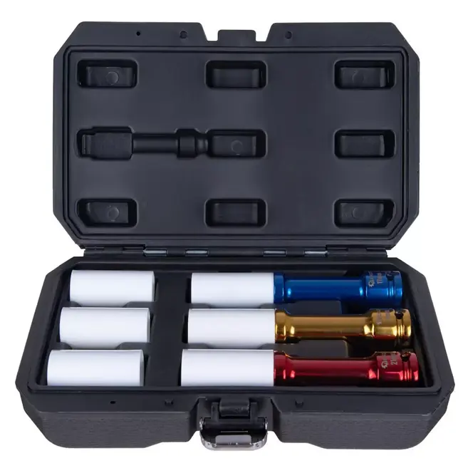 GEKO Dunwandige slagdoppen 150 mm met beschermhulzen voor lichtmetalen velgen en slagmoersleutel