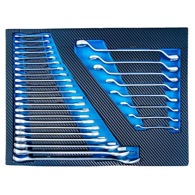 GEKO Complete gereedschapswagen met 12 laden, rubberhouten werkblad en 501 gereedschappen voor werkplaats en garage