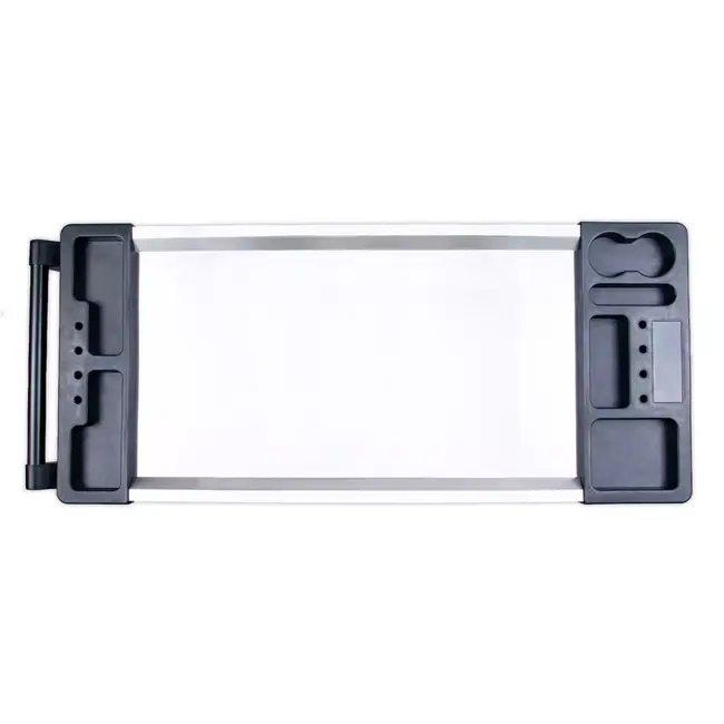 GEKO Verrijdbare gereedschapswagen met 7 laden, grote zijkast en roestvrijstalen werkblad voor garage en werkplaats