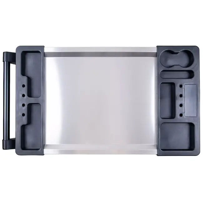 GEKO Verrijdbare gereedschapswagen met 7 laden, 258 gereedschappen en roestvrijstalen werkblad voor garage en werkplaats