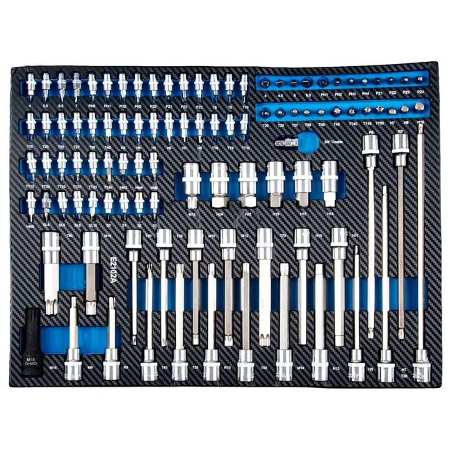 GEKO Verrijdbare gereedschapswagen met 7 laden, 258 gereedschappen en roestvrijstalen werkblad voor garage en werkplaats